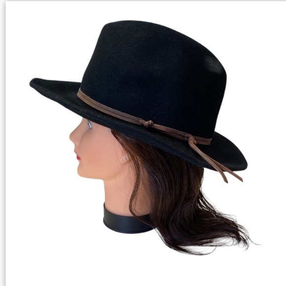 NWT Gottex Aurora 100% Wool Felt Charcoal Black Fedora Hat OSFM main image 7